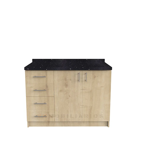 Mueble meson con cubierta de cuarzo de 130 cm / M1-1350 / Rustico
