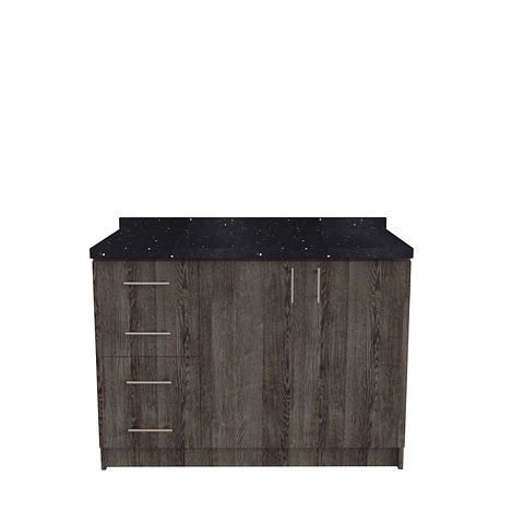 Mueble meson con cubierta de cuarzo de 130 cm / M1-1350 / Espresso