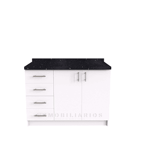 Mueble meson con cubierta de cuarzo de 130 cm / M1-1350 / Blanco