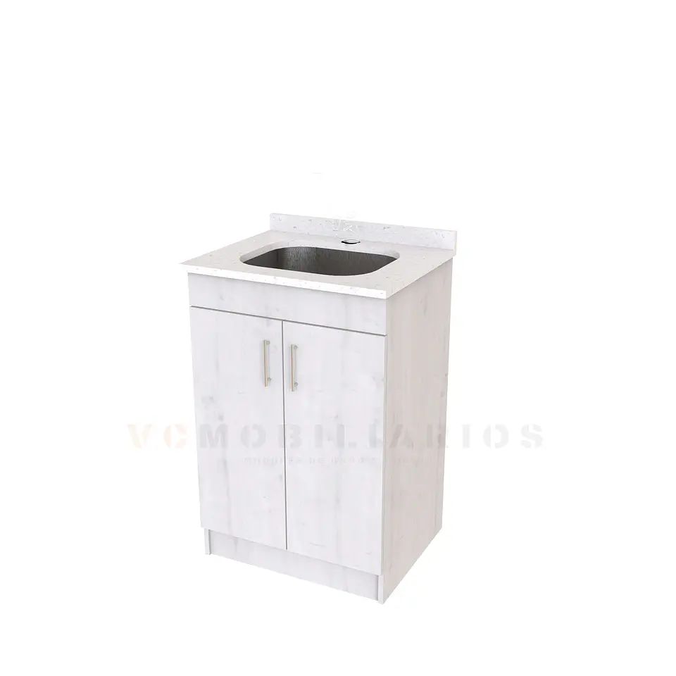 Mueble lavadero de 60 cm con cubierta de Cuarzo  / alaska 1