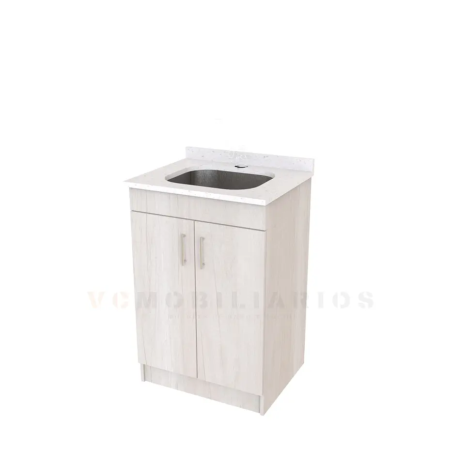 Mueble lavadero de 60 cm con cubierta de Cuarzo  / Toscana 1