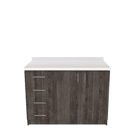 Mueble meson con cubierta de cuarzo de 130 cm / M1-1320 / Espresso