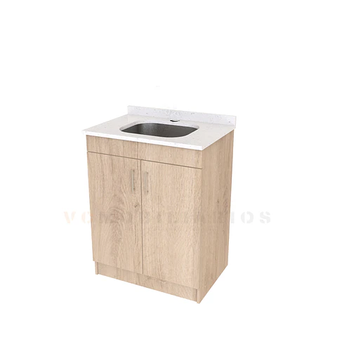 Mueble lavadero de 70 cm con cubierta de Cuarzo  / Jerez