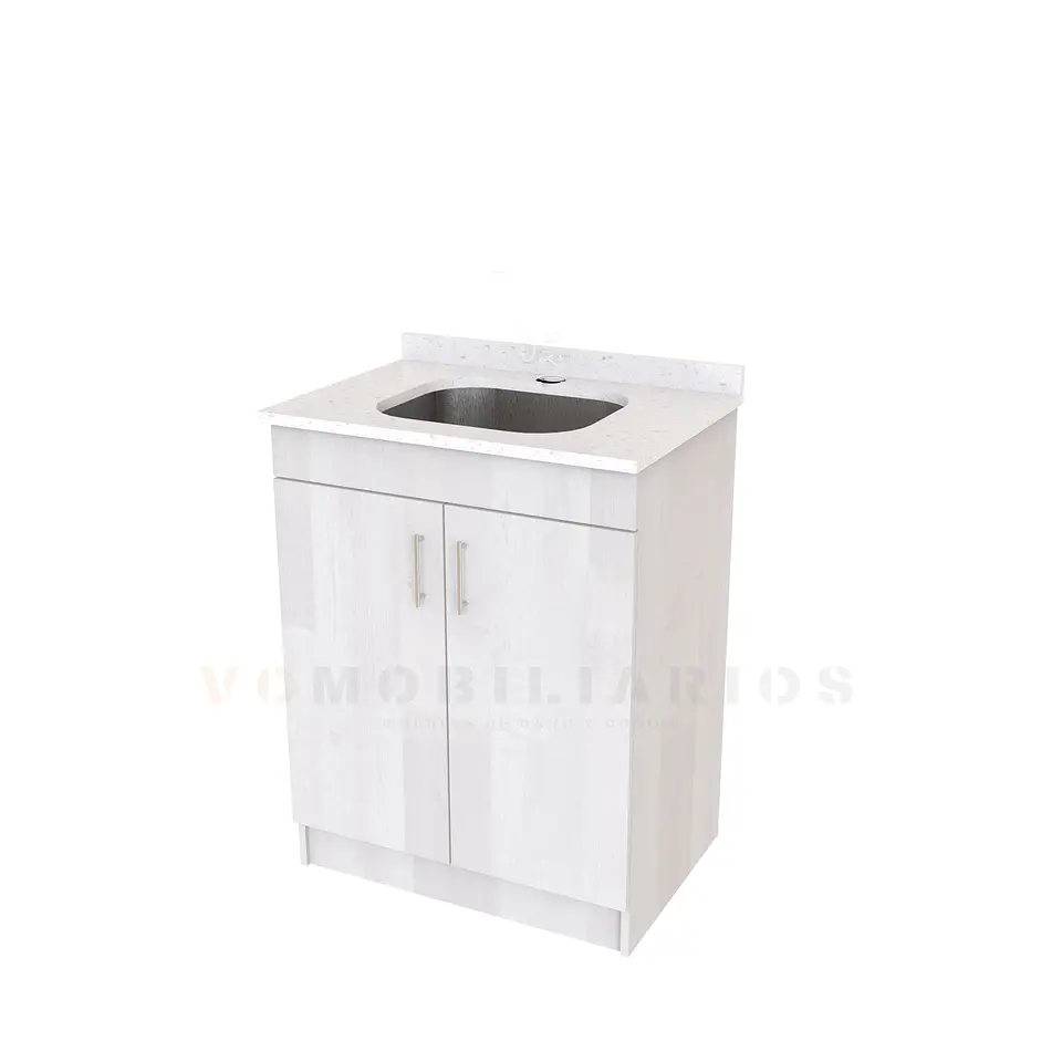 Mueble lavadero de 70 cm con cubierta de Cuarzo  / Legno 1