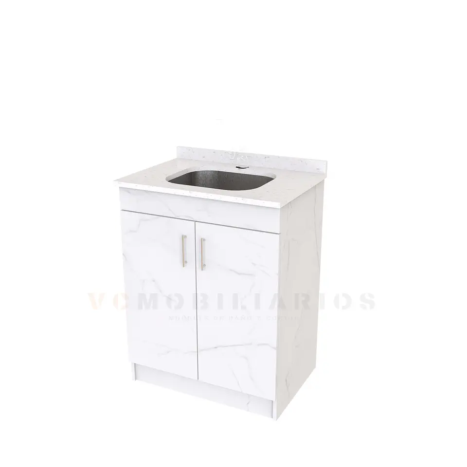 Mueble lavadero de 70 cm con cubierta de Cuarzo  / Marmara 1