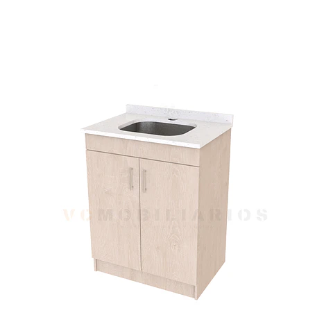 Mueble lavadero de 70 cm con cubierta de Cuarzo  / Provenzal