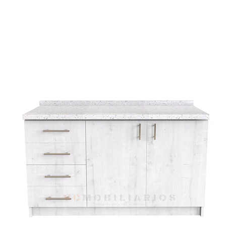 Mueble meson con cubierta de cuarzo de 140 cm / M1-1440 / Alaska