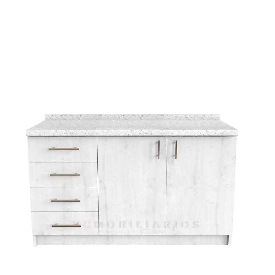 Mueble meson con cubierta de cuarzo de 140 cm / M1-1440 / Alaska 1