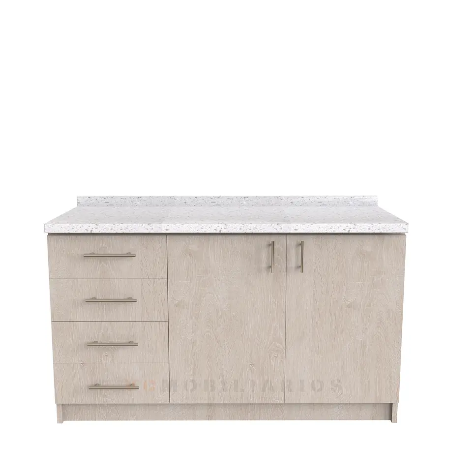 Mueble meson con cubierta de cuarzo de 140 cm / M1-1440 / Provenzal 1