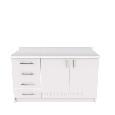Mueble meson con cubierta de cuarzo de 140 cm / M1-1420 / Blanco