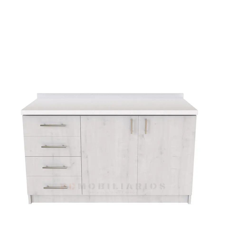 Mueble meson con cubierta de cuarzo de 140 cm / M1-1420 / Alaska 1