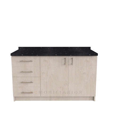 Mueble meson con cubierta de cuarzo de 140 cm / M1-1450 / Provenzal