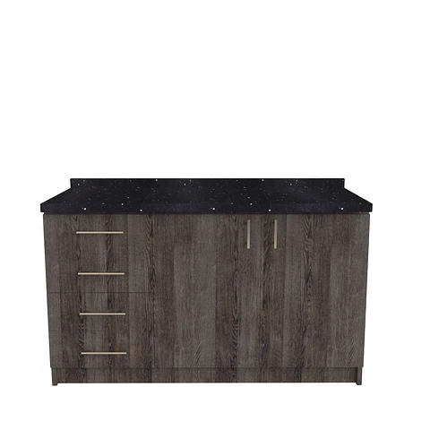 Mueble meson con cubierta de cuarzo de 140 cm / M1-1450 / Espresso