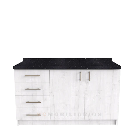 Mueble meson con cubierta de cuarzo de 140 cm / M1-1450 / Alaska