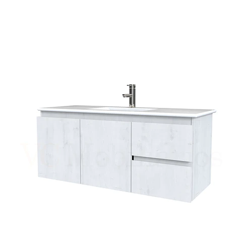 Mueble vanitorio aereo con cubierta de loza de 120 cm / M2-1201-A / Alaska