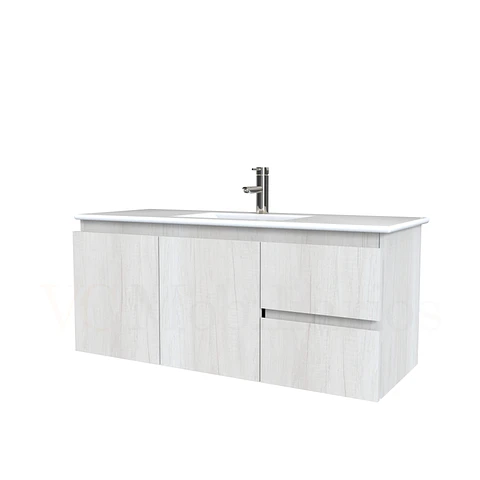 Mueble vanitorio aereo con cubierta de loza de 120 cm / M2-1201-A / Toscana