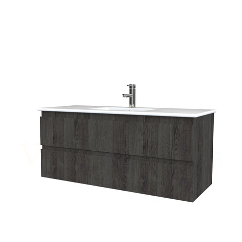 Mueble vanitorio aereo con cubierta de loza de 120 cm / M3-1201-A / Espresso