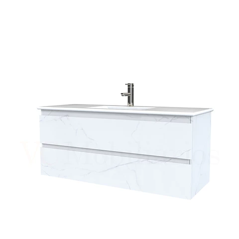Mueble vanitorio aereo con cubierta de loza de 120 cm / M3-1201-A / Marmara