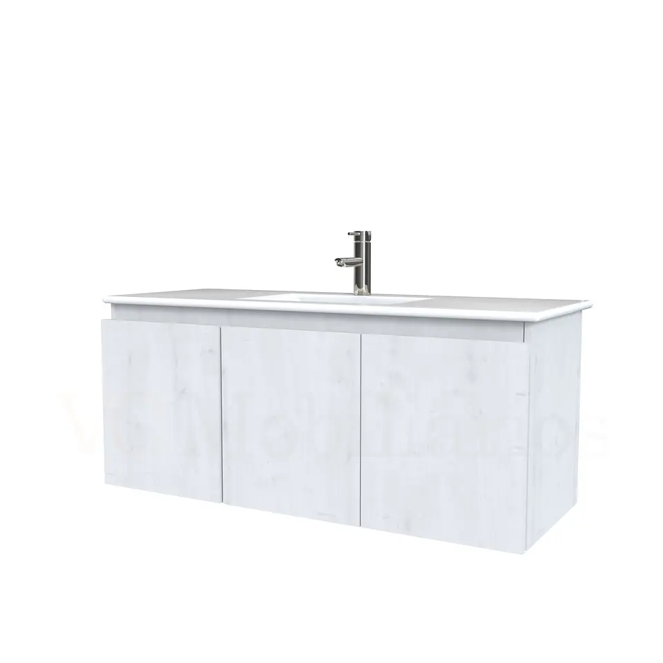 Mueble vanitorio aereo con cubierta de loza de 120 cm / M0-1201-A / alaska 1