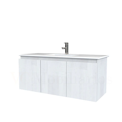 Mueble vanitorio aereo con cubierta de loza de 120 cm / M0-1201-A / Legno