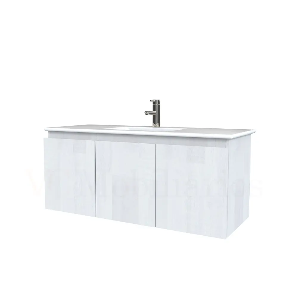 Mueble vanitorio aereo con cubierta de loza de 120 cm / M0-1201-A / Legno 1