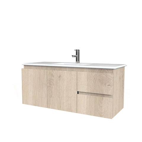 Mueble vanitorio aereo con cubierta de loza de 100 cm / M2-1001-A /Jerez