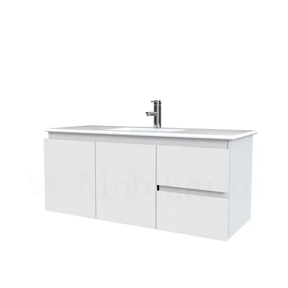 Mueble vanitorio aereo con cubierta de loza de 100 cm / M2-1001-A / Giorno 1