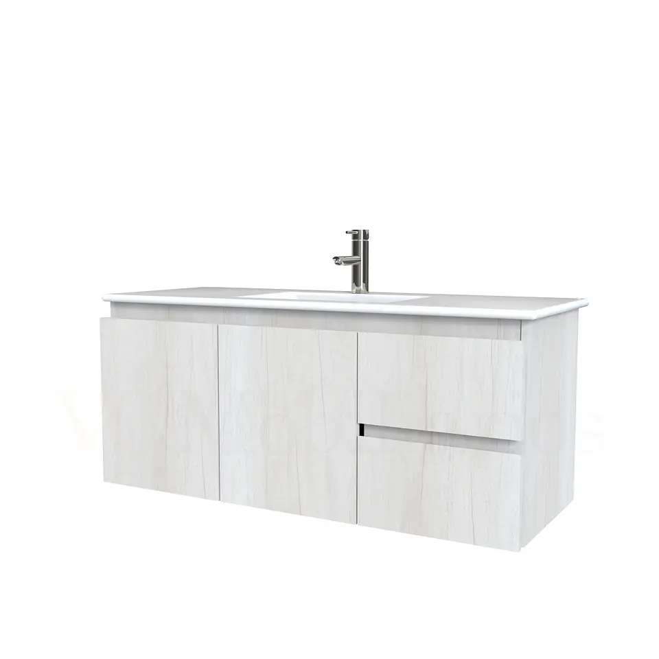 Mueble vanitorio aereo con cubierta de loza de 100 cm / M2-1001-A / Toscana 1