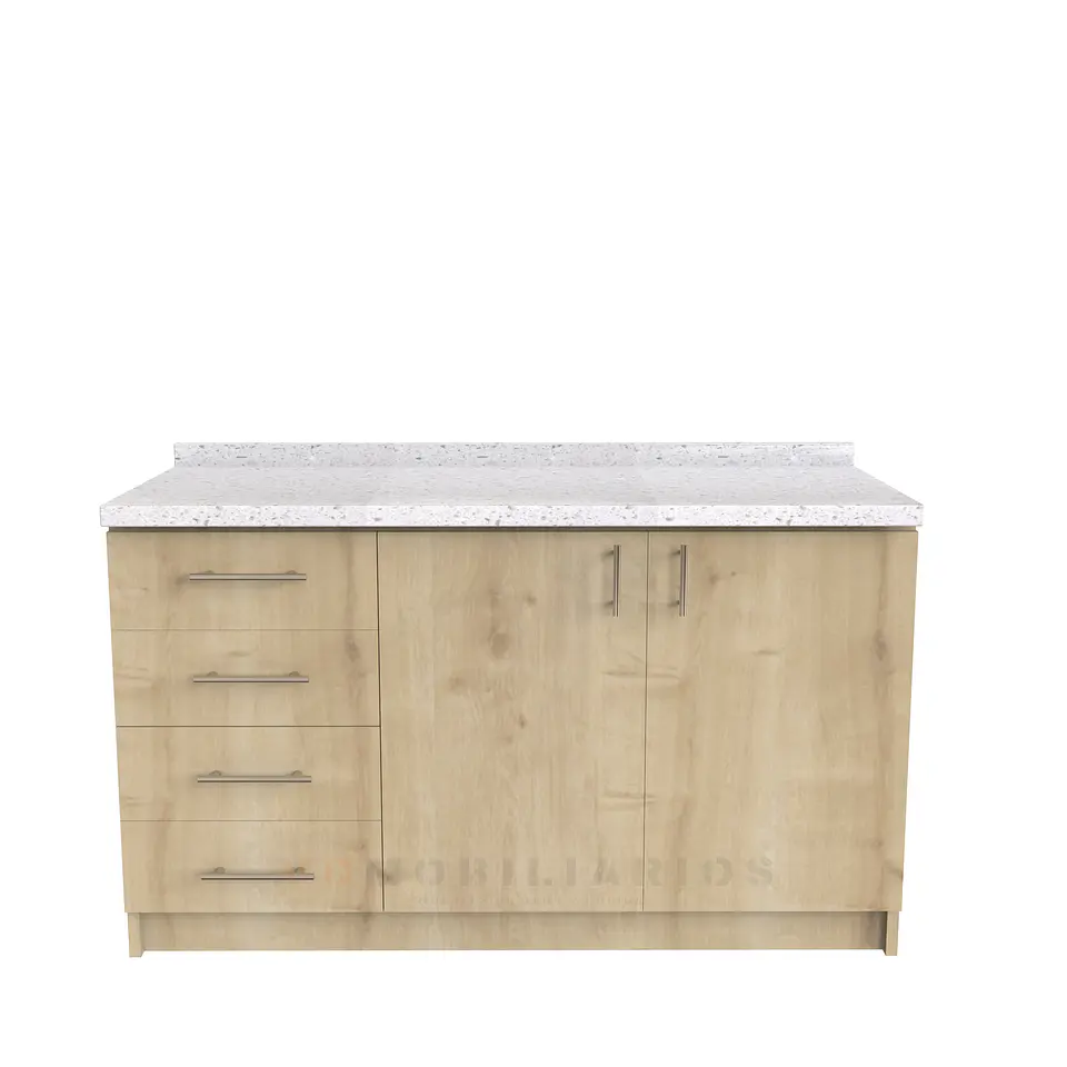 Mueble meson con cubierta de cuarzo de 150 cm / M1-1540 / Rustico 1