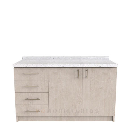 Mueble meson con cubierta de cuarzo de 150 cm / M1-1540 / Provenzal