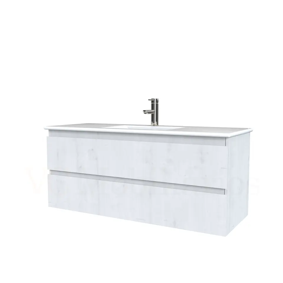 Mueble vanitorio aereo con cubierta de loza de 100 cm / M3-1001-A / Alaska 1