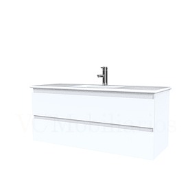 Mueble vanitorio aereo con cubierta de loza de 100 cm / M3-1001-A / Blanco