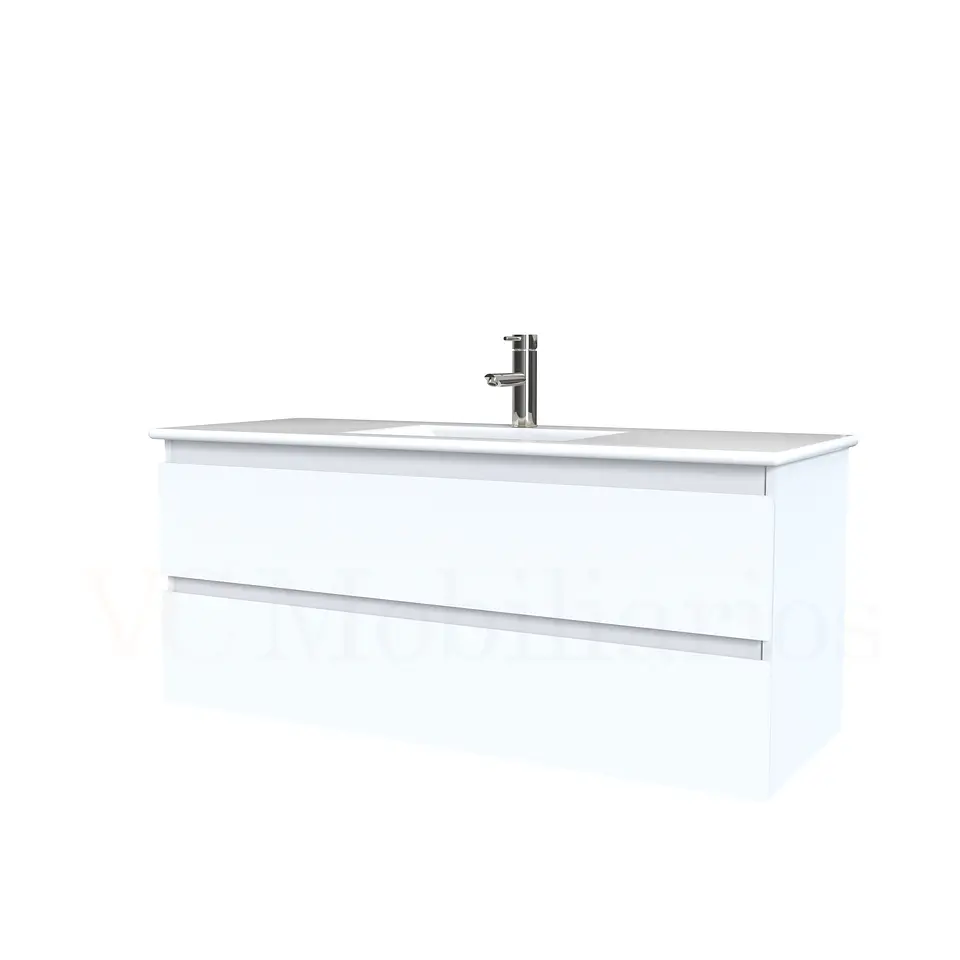 Mueble vanitorio aereo con cubierta de loza de 100 cm / M3-1001-A / Blanco 1
