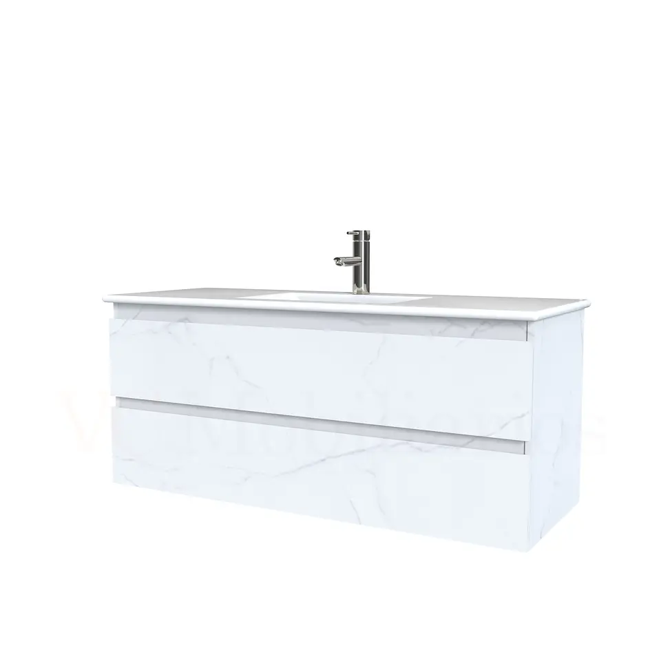 Mueble vanitorio aereo con cubierta de loza de 100 cm / M3-1001-A / Marmara 1