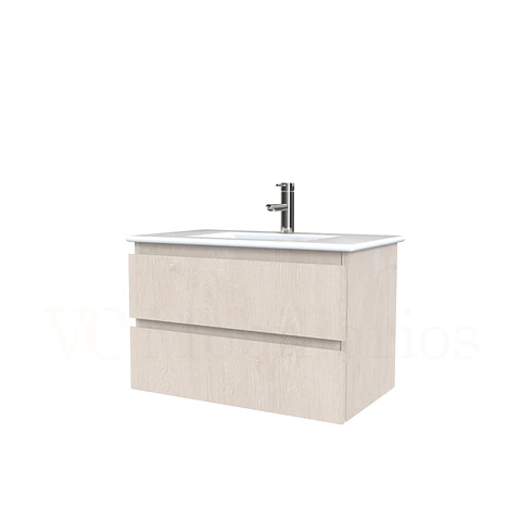 Mueble vanitorio aereo con cubierta de loza de 80 cm / M3-801-A / Provenzal