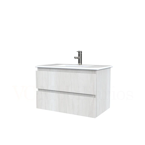 Mueble vanitorio aereo con cubierta de loza de 80 cm / M3-801-A / Toscana