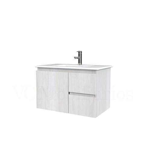 Mueble vanitorio aereo con cubierta de loza de 80 cm / M2-801-A / Toscana