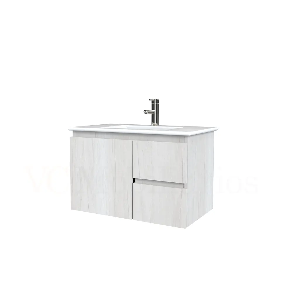 Mueble vanitorio aereo con cubierta de loza de 80 cm / M2-801-A / Toscana 1