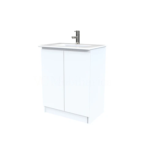 Mueble vanitorio al piso  de 60  cm con cubierta de loza M0-601  / Blanco