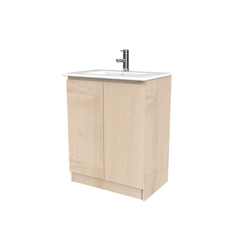 Mueble vanitorio al piso  de 60  cm con cubierta de loza M0-601  / Rustico