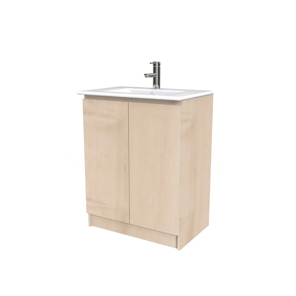 Mueble vanitorio al piso  de 60  cm con cubierta de loza M0-601  / Rustico 1