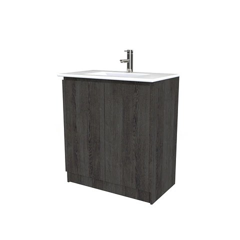Mueble vanitorio al piso  de 70  cm con cubierta de loza M0-701  / Espresso