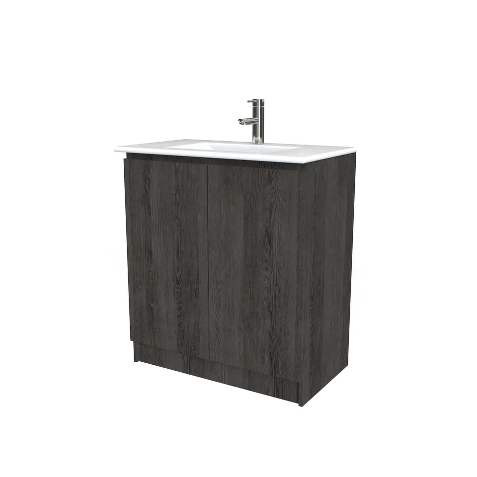 Mueble vanitorio al piso  de 70  cm con cubierta de loza M0-701  / Espresso 1