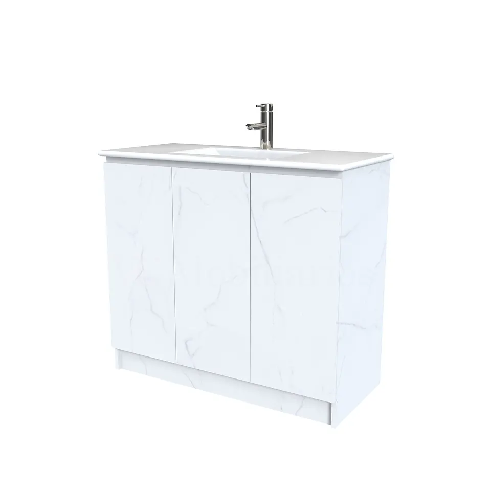 Mueble vanitorio al piso  de 100  cm con cubierta de loza M0-001  / Marmara 1