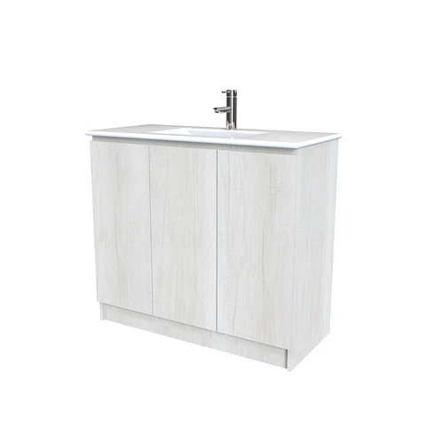 Mueble vanitorio al piso  de 100  cm con cubierta de loza M0-001  /  Toscana