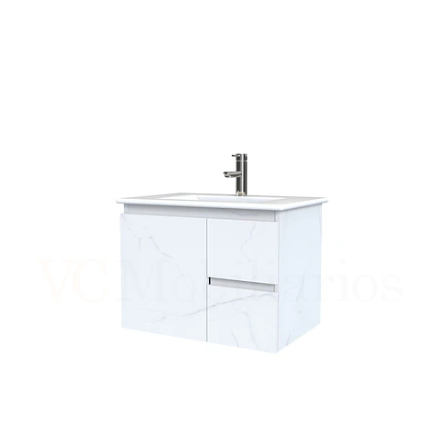 Mueble vanitorio aereo con cubierta de loza de 60 cm  /  M2-601-A / Marmara
