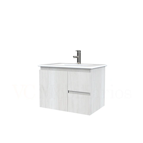 Mueble vanitorio aereo con cubierta de loza de 60 cm  /  M2-601-A / Toscana