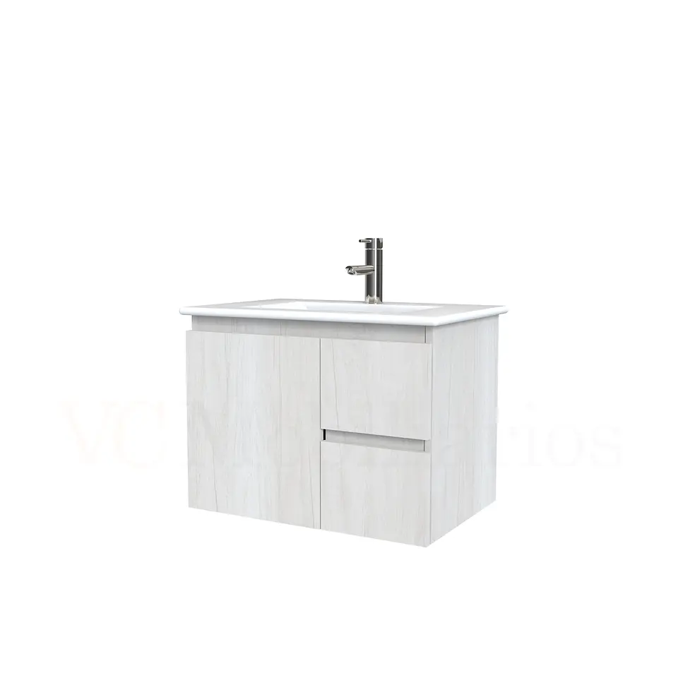 Mueble vanitorio aereo con cubierta de loza de 60 cm  /  M2-601-A / Toscana 1