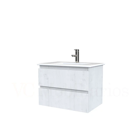 Mueble vanitorio aereo con cubierta de loza de 60 cm  /  M3-601-A / Alaska