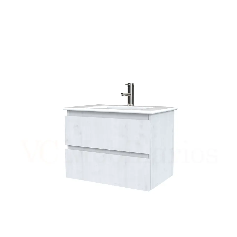Mueble vanitorio aereo con cubierta de loza de 60 cm  /  M3-601-A / Alaska 1